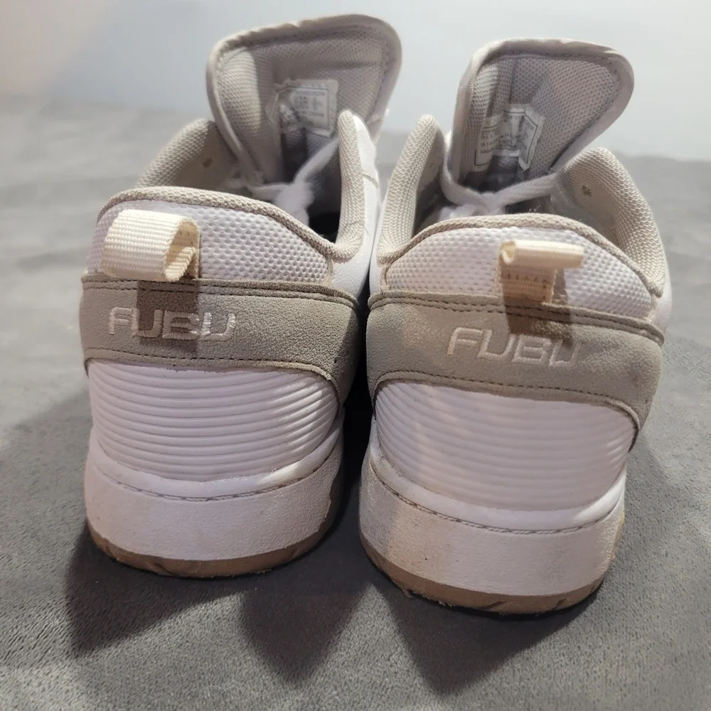 FUBU Mens White Gray Low Top Sneakers Shoes BYFB23SC00‎ Size 2 USA
